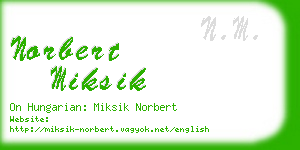 norbert miksik business card